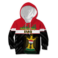 Iraq National Day Kid Hoodie Iraqi Coat Of Arms With Flag Style - Wonder Print Shop