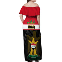 Iraq National Day Off Shoulder Maxi Dress Iraqi Coat Of Arms With Flag Style - Wonder Print Shop