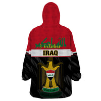 Iraq National Day Wearable Blanket Hoodie Iraqi Coat Of Arms With Flag Style - Wonder Print Shop