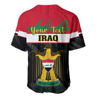 Personalised Iraq National Day Baseball Jersey Iraqi Coat Of Arms With Flag Style - Wonder Print Shop