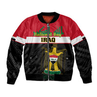 Personalised Iraq National Day Bomber Jacket Iraqi Coat Of Arms With Flag Style - Wonder Print Shop