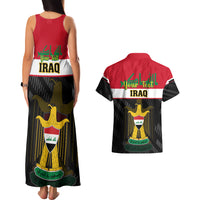 Personalised Iraq National Day Couples Matching Tank Maxi Dress and Hawaiian Shirt Iraqi Coat Of Arms With Flag Style - Wonder Print Shop
