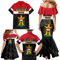 Personalised Iraq National Day Family Matching Mermaid Dress and Hawaiian Shirt Iraqi Coat Of Arms With Flag Style - Wonder Print Shop
