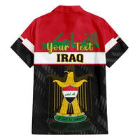 Personalised Iraq National Day Family Matching Off Shoulder Long Sleeve Dress and Hawaiian Shirt Iraqi Coat Of Arms With Flag Style - Wonder Print Shop