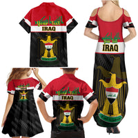 Personalised Iraq National Day Family Matching Summer Maxi Dress and Hawaiian Shirt Iraqi Coat Of Arms With Flag Style - Wonder Print Shop
