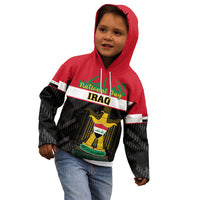 Personalised Iraq National Day Kid Hoodie Iraqi Coat Of Arms With Flag Style - Wonder Print Shop