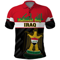 Personalised Iraq National Day Polo Shirt Iraqi Coat Of Arms With Flag Style - Wonder Print Shop