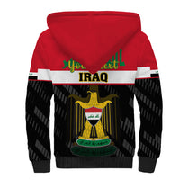 Personalised Iraq National Day Sherpa Hoodie Iraqi Coat Of Arms With Flag Style - Wonder Print Shop