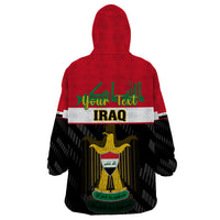 Personalised Iraq National Day Wearable Blanket Hoodie Iraqi Coat Of Arms With Flag Style - Wonder Print Shop