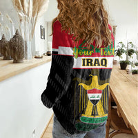 Personalised Iraq National Day Women Casual Shirt Iraqi Coat Of Arms With Flag Style - Wonder Print Shop