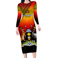Uganda Independence Day Family Matching Long Sleeve Bodycon Dress and Hawaiian Shirt Jamhuri ya Uganda Happy 61st Anniversary - Wonder Print Shop