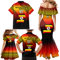 Uganda Independence Day Family Matching Mermaid Dress and Hawaiian Shirt Jamhuri ya Uganda Happy 61st Anniversary - Wonder Print Shop