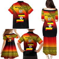 Uganda Independence Day Family Matching Puletasi Dress and Hawaiian Shirt Jamhuri ya Uganda Happy 61st Anniversary - Wonder Print Shop