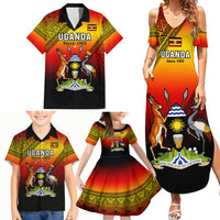 Uganda Independence Day Family Matching Summer Maxi Dress and Hawaiian Shirt Jamhuri ya Uganda Happy 61st Anniversary - Wonder Print Shop