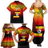 Uganda Independence Day Family Matching Summer Maxi Dress and Hawaiian Shirt Jamhuri ya Uganda Happy 61st Anniversary - Wonder Print Shop