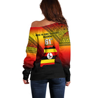Uganda Independence Day Off Shoulder Sweater Jamhuri ya Uganda Happy 61st Anniversary - Wonder Print Shop