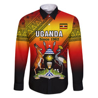 Personalised Uganda Independence Day Family Matching Long Sleeve Bodycon Dress and Hawaiian Shirt Jamhuri ya Uganda Happy 61st Anniversary - Wonder Print Shop