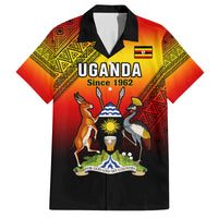 Personalised Uganda Independence Day Family Matching Short Sleeve Bodycon Dress and Hawaiian Shirt Jamhuri ya Uganda Happy 61st Anniversary - Wonder Print Shop