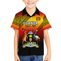 Personalised Uganda Independence Day Kid Hawaiian Shirt Jamhuri ya Uganda Happy 61st Anniversary - Wonder Print Shop