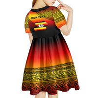 Personalised Uganda Independence Day Kid Short Sleeve Dress Jamhuri ya Uganda Happy 61st Anniversary - Wonder Print Shop