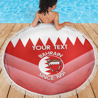 Custom Bahrain Football Beach Blanket Muharabi Dilmun Sporty Style - Wonder Print Shop