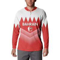 Custom Bahrain Football Button Sweatshirt Muharabi Dilmun Sporty Style - Wonder Print Shop