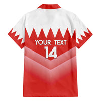 Custom Bahrain Football Family Matching Off The Shoulder Long Sleeve Dress and Hawaiian Shirt Muharabi Dilmun Sporty Style - Wonder Print Shop