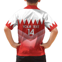 Custom Bahrain Football Family Matching Puletasi and Hawaiian Shirt Muharabi Dilmun Sporty Style - Wonder Print Shop