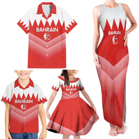 Custom Bahrain Football Family Matching Tank Maxi Dress and Hawaiian Shirt Muharabi Dilmun Sporty Style - Wonder Print Shop