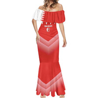 Custom Bahrain Football Mermaid Dress Muharabi Dilmun Sporty Style - Wonder Print Shop