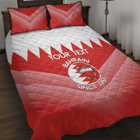 Custom Bahrain Football Quilt Bed Set Muharabi Dilmun Sporty Style - Wonder Print Shop