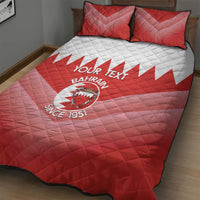 Custom Bahrain Football Quilt Bed Set Muharabi Dilmun Sporty Style - Wonder Print Shop