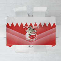 Custom Bahrain Football Tablecloth Muharabi Dilmun Sporty Style - Wonder Print Shop
