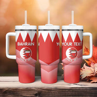 Custom Bahrain Football Tumbler With Handle Muharabi Dilmun Sporty Style - Wonder Print Shop