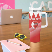 Custom Bahrain Football Tumbler With Handle Muharabi Dilmun Sporty Style - Wonder Print Shop
