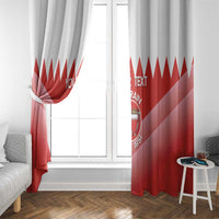 Custom Bahrain Football Window Curtain Muharabi Dilmun Sporty Style - Wonder Print Shop