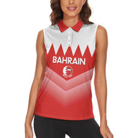 Custom Bahrain Football Women Sleeveless Polo Shirt Muharabi Dilmun Sporty Style - Wonder Print Shop