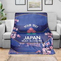 Custom Japan Rugby Blanket Go Brave Blossoms