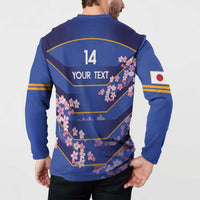 Custom Japan Rugby Button Sweatshirt Go Brave Blossoms - Wonder Print Shop