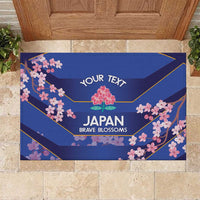 Custom Japan Rugby Rubber Doormat Go Brave Blossoms - Wonder Print Shop