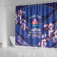 Custom Japan Rugby Shower Curtain Go Brave Blossoms