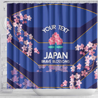 Custom Japan Rugby Shower Curtain Go Brave Blossoms