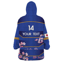 Custom Japan Rugby Wearable Blanket Hoodie Go Brave Blossoms - Wonder Print Shop