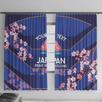 Custom Japan Rugby Window Curtain Go Brave Blossoms - Wonder Print Shop
