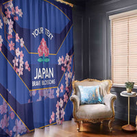 Custom Japan Rugby Window Curtain Go Brave Blossoms - Wonder Print Shop