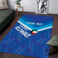 Custom Kuwait Football Area Rug Al-Azraq Sporty Style - Wonder Print Shop