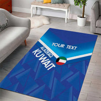 Custom Kuwait Football Area Rug Al-Azraq Sporty Style - Wonder Print Shop