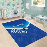 Custom Kuwait Football Area Rug Al-Azraq Sporty Style - Wonder Print Shop