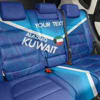 Custom Kuwait Football Back Car Seat Cover Al-Azraq Sporty Style - Wonder Print Shop