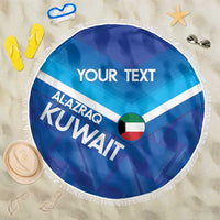 Custom Kuwait Football Beach Blanket Al-Azraq Sporty Style - Wonder Print Shop